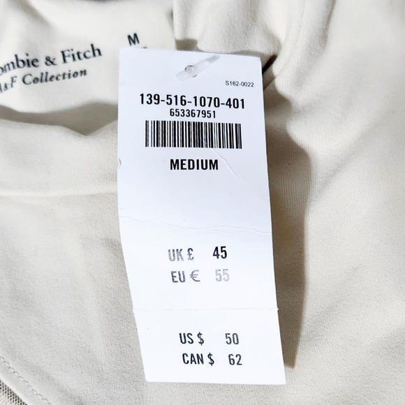 A&F light nude high, mock neck Long-Sleeve bodysuit w/ mesh cutouts size Medium - Picture 4 of 7